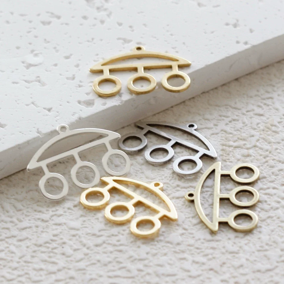 DIY Supply-Premium Plated Laser Cut Solid Brass Charm - Irregular 15x21.3mm (4906C-6)