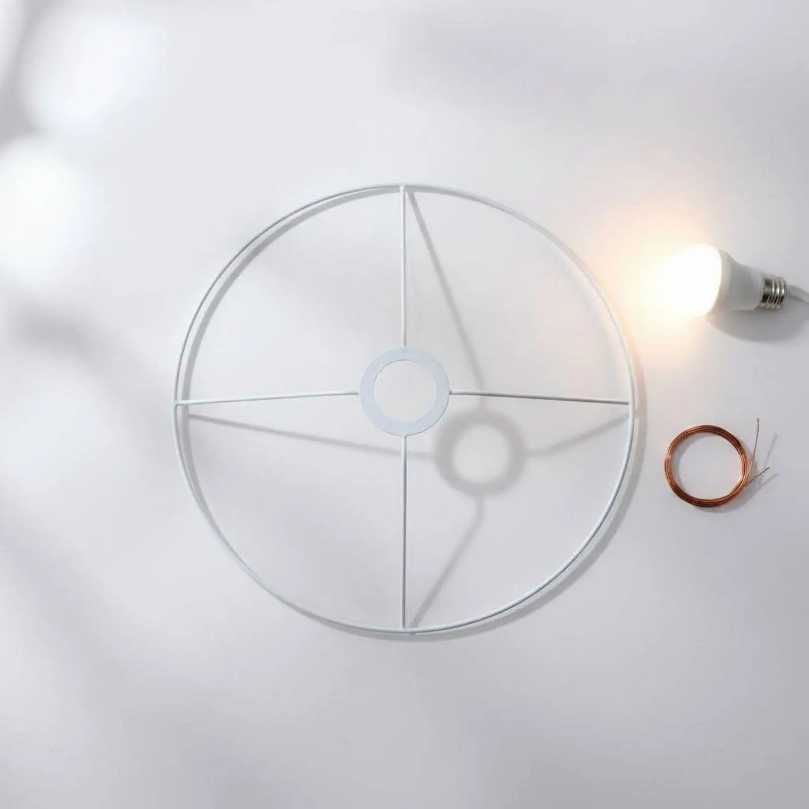 DIY Lampshade Frame Set Metal Construction round Lamp Shade Support with Easy Assembly Wire Lampshade Rings for Crafters