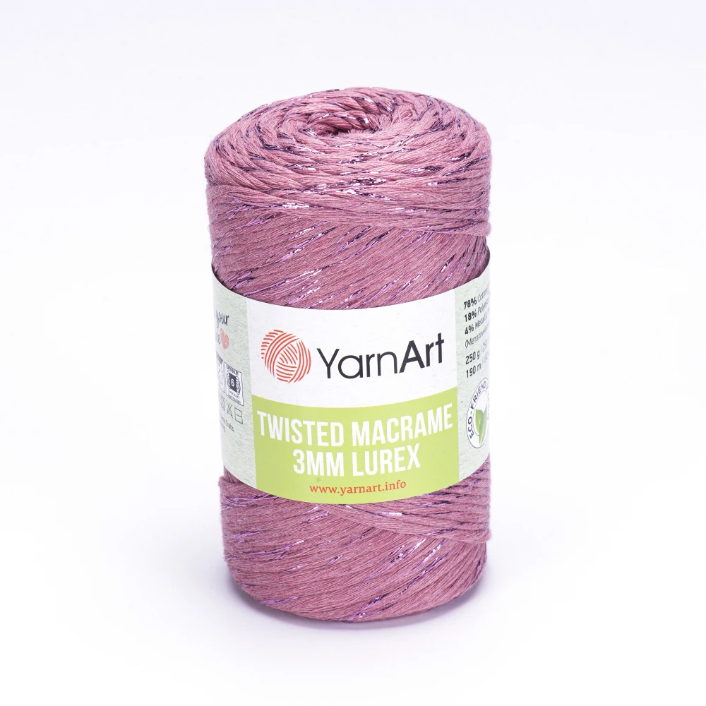 YarnArt Twisted Macrame 3 MM Lurex Cotton Hand Knitting Yarn - Basket - Mat - Cover - Cushion Cover - Bag - 195 Meters(250gr) - Polyester, Metallic