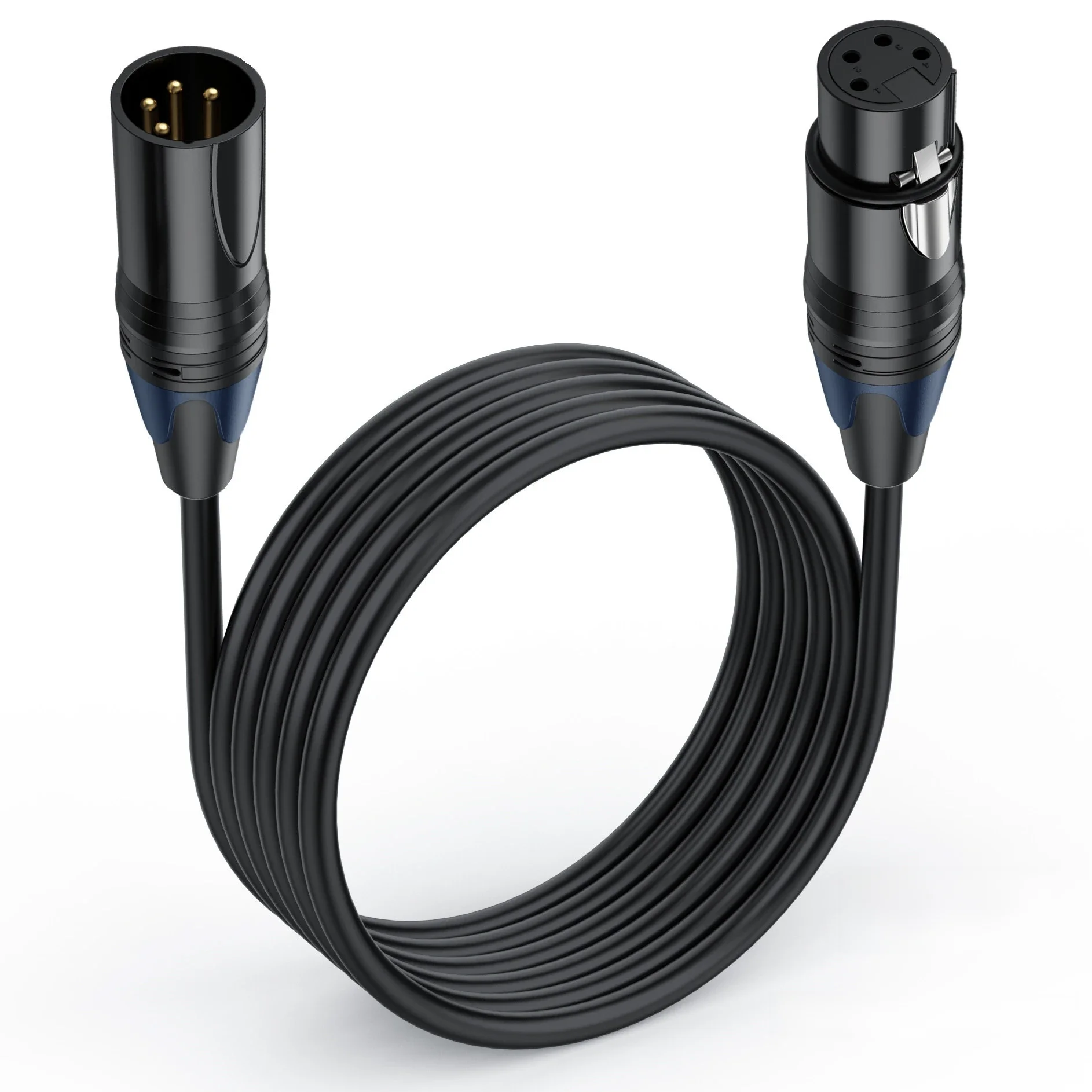 XLR 4pin 5pin 3pin Kabel męski do żeńskiego M/F OFC Audio przedłużający XLR Kabel ekranowany do mikrofonu Mikser 1m 3m 5m 10m 15m 7.5m — zdjęcie produktu 7