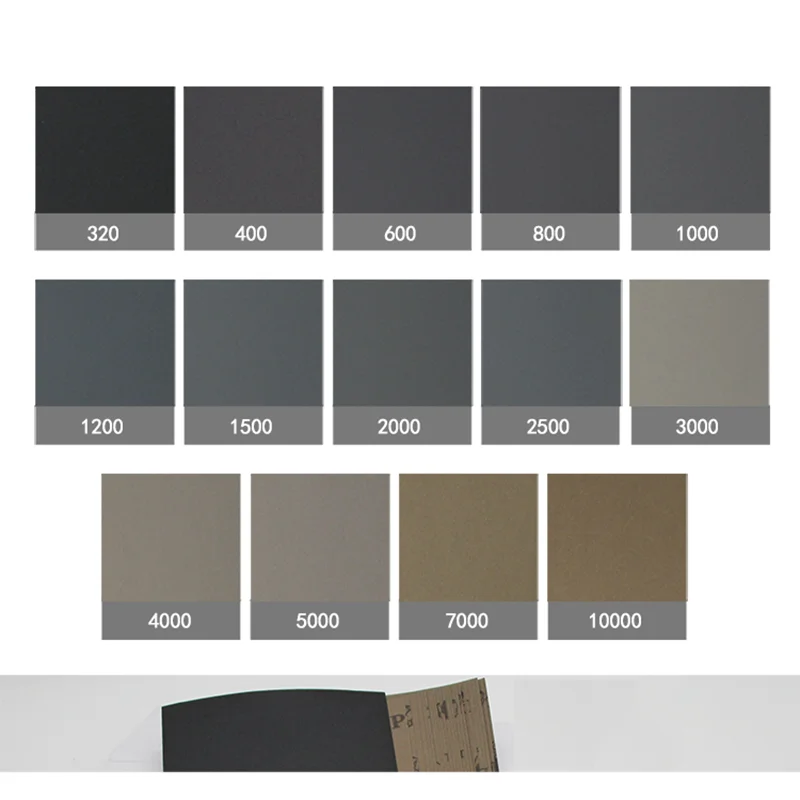 Lixa de lixa abrasiva, lixa úmida e seca, 60Grit-10000Grit, 93x230mm, 50pcs