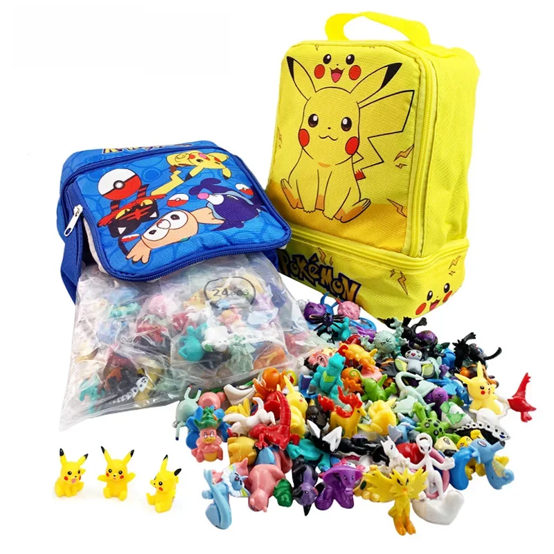 24-144szt Pokemon Zestaw figurek Anime Akcja Mini Mała Zabawka Torba Kolekcja Potwór Elf Piłka Pikachu Lalka Figurka statuetka dziecko Prezent — zdjęcie 2