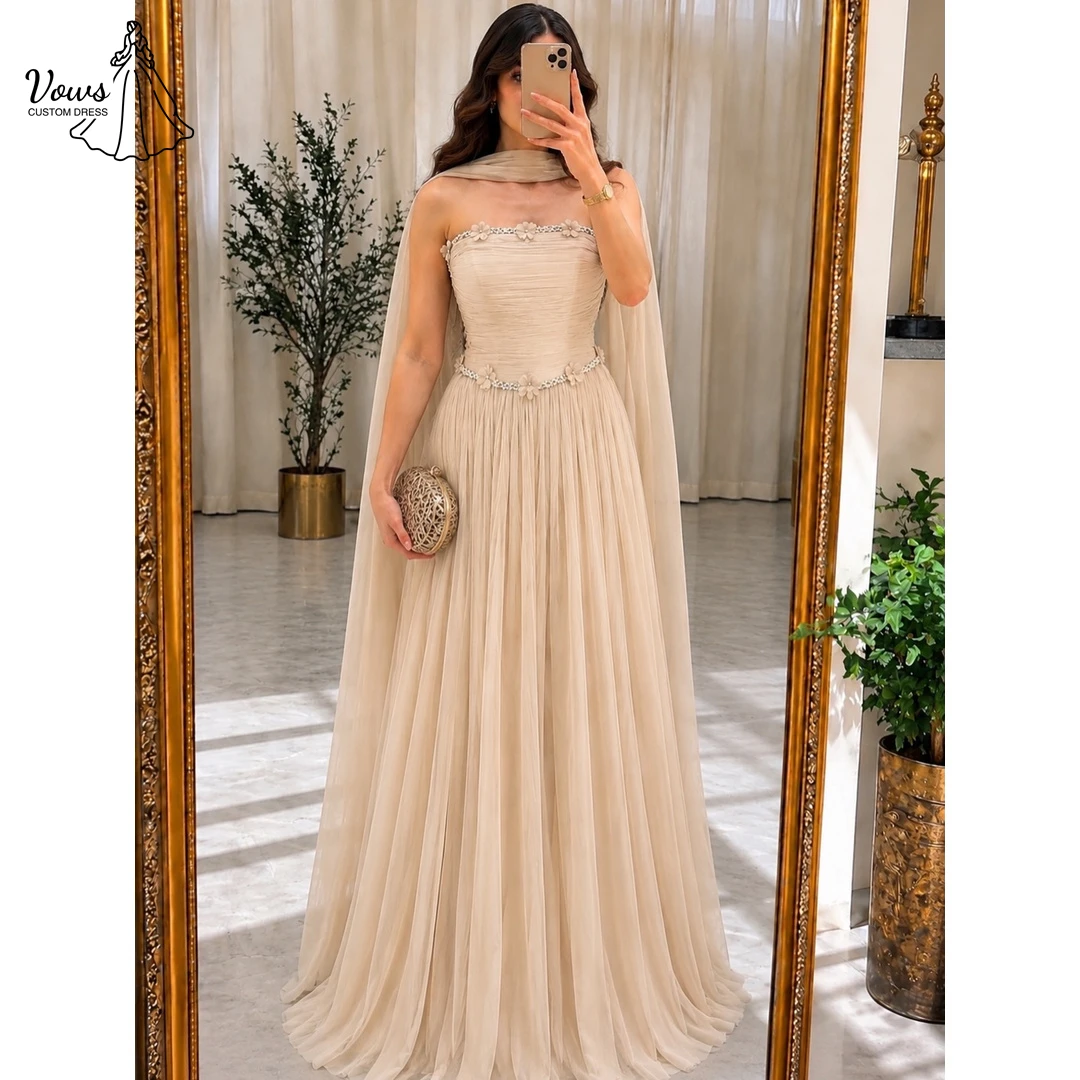 Vows Customized Evening Dresses Wedding Party Dress Line A 2026 Prom Dresses for Special Occasions 3D Flowers Ball Gown Women