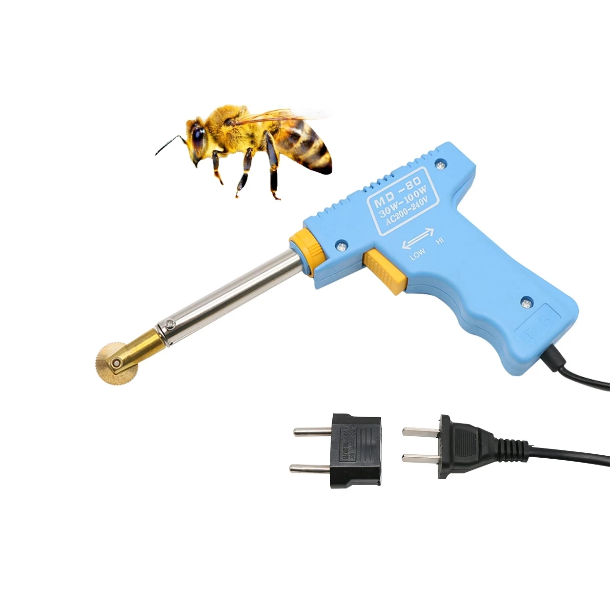 1 Pc Beekeeping Electric Embedder 30-100W AC200-240V Quick Heat Soldering Gun MD-80 Model Apiary Apiculture Beekeeper Supplies