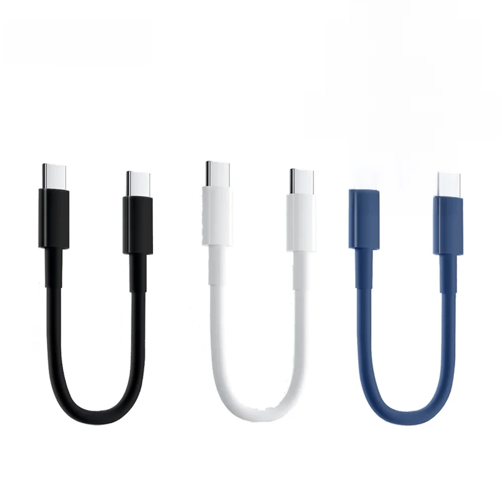 Câble USB Type C court de 0.28M PD60W, charge rapide, cordon de données pour batterie externe, pour iphone 15, Samsung, Xiaomi, Huawei, téléphone