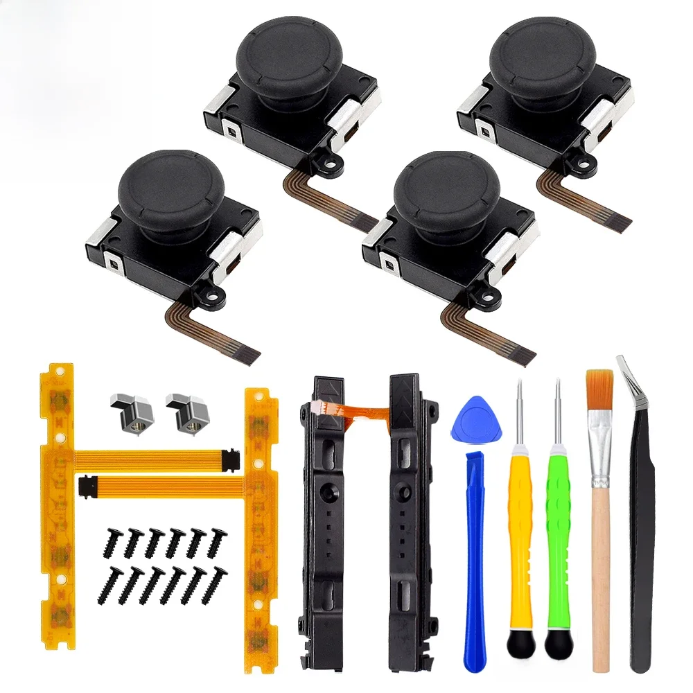 Kit de réparation de remplacement de Joystick Joycon 28 en 1, curseur gauche et droit, boucles métalliques pour Nintendo Switch Lite/accessoires Oled