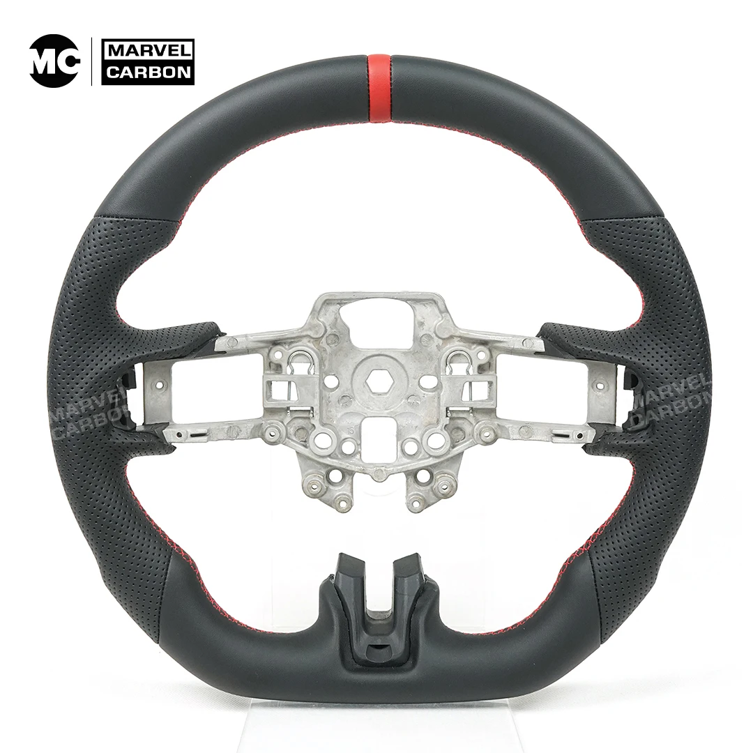

MC For Ford Mustang 2015 2016 2017 Real Leather Steering Wheel Sport Racing High Quality Customizable