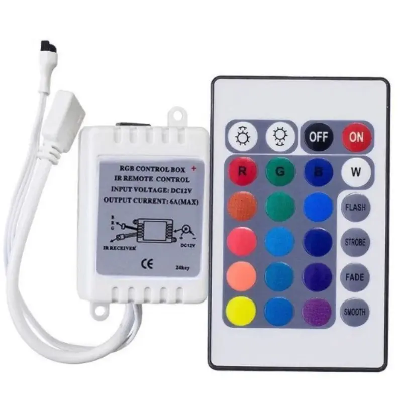 Control Kit + Controller 12V 2a Bivolt Rgb Led Tape 5050 3528