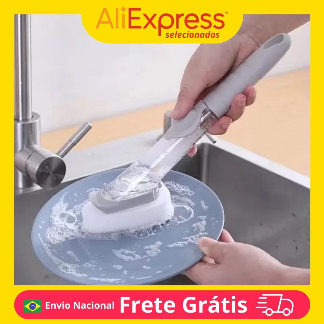 فرشاة تنظيف متعددة الوظائف ، 2 في 1 ، منظف موزع ، عملي ، مدمج ، نظافة المطبخ ، متين ، تخزين سهل الاستخدام #1