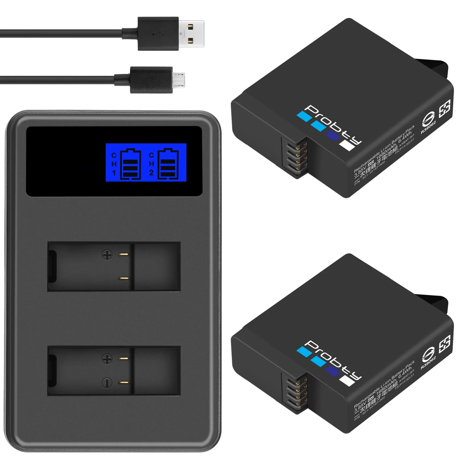 Akumulator 1680mAh GoPro Hero5 hero6 hero7 czarny Bateria Akku do GoPro hero 5 6 7 Hero5 AHDBT 501 akumulator — zdjęcie 2