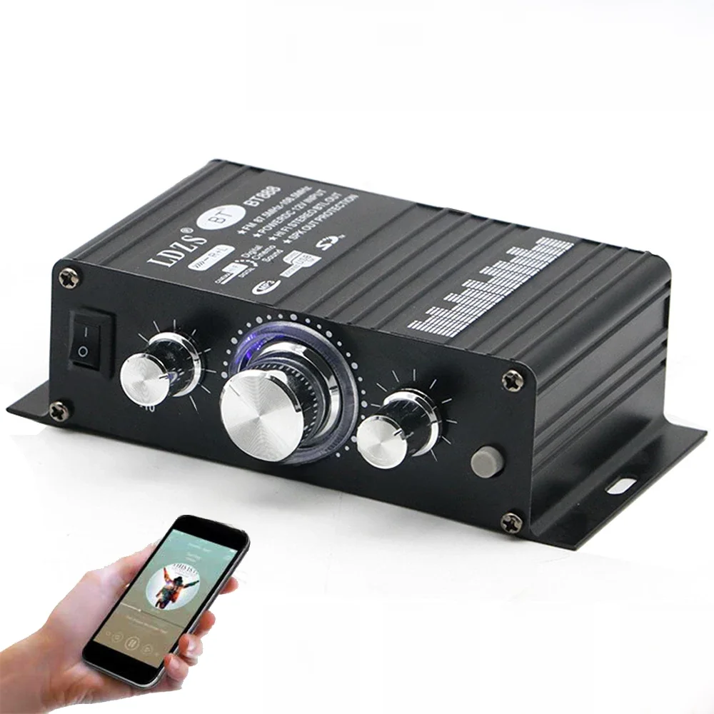 Bluetooth-Audio verstärker 2,0 Kanal ausgang Hifi Mini Amp High Bass einstellbar 30W 30W
