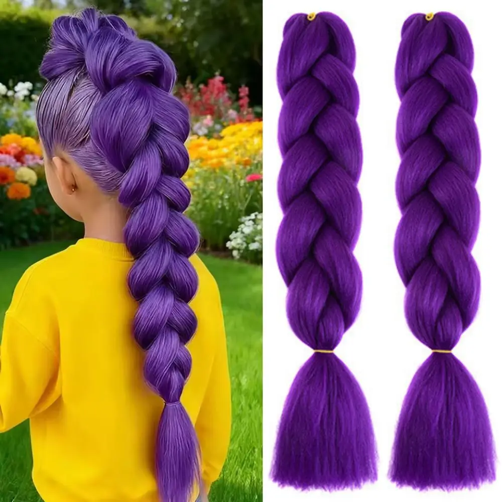 2 pçs sintético em linha reta kpop demônio caçadores rumi cosplay peruca rabo de cavalo com trança de cabelo rabo de cavalo acessórios de halloween