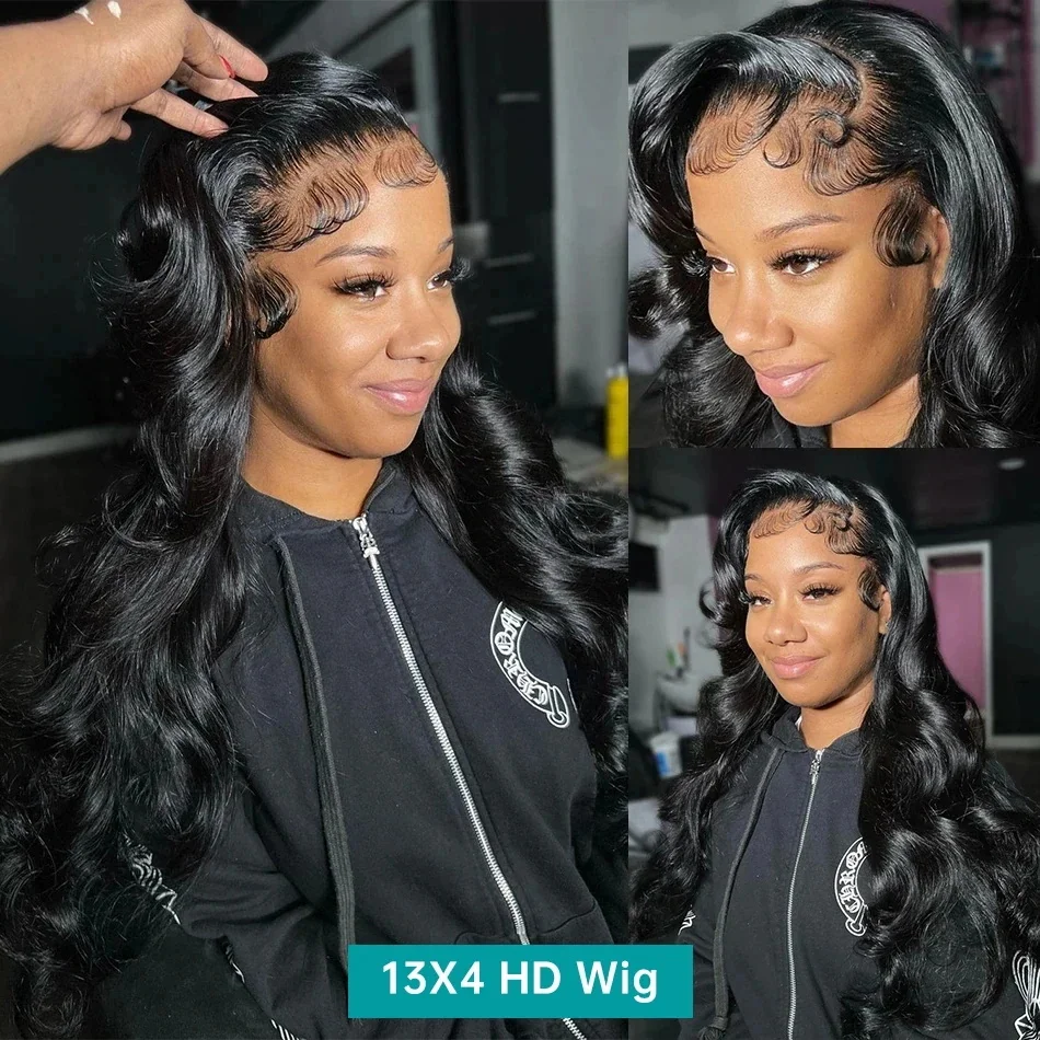 YKB-Brazilian Body Wave Lace Frontal Wig, Perucas de Cabelo Humano, Fecho Transparente, HD Lace, 200 Densidade, 13x4, 5x5, 13x4, 13x6