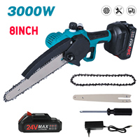 3000W 8 Inch 24V Mini Pruning Saw Electric Chainsaws For Makita 18V Electric Woodworking Garden Trimming Saw Power Tools