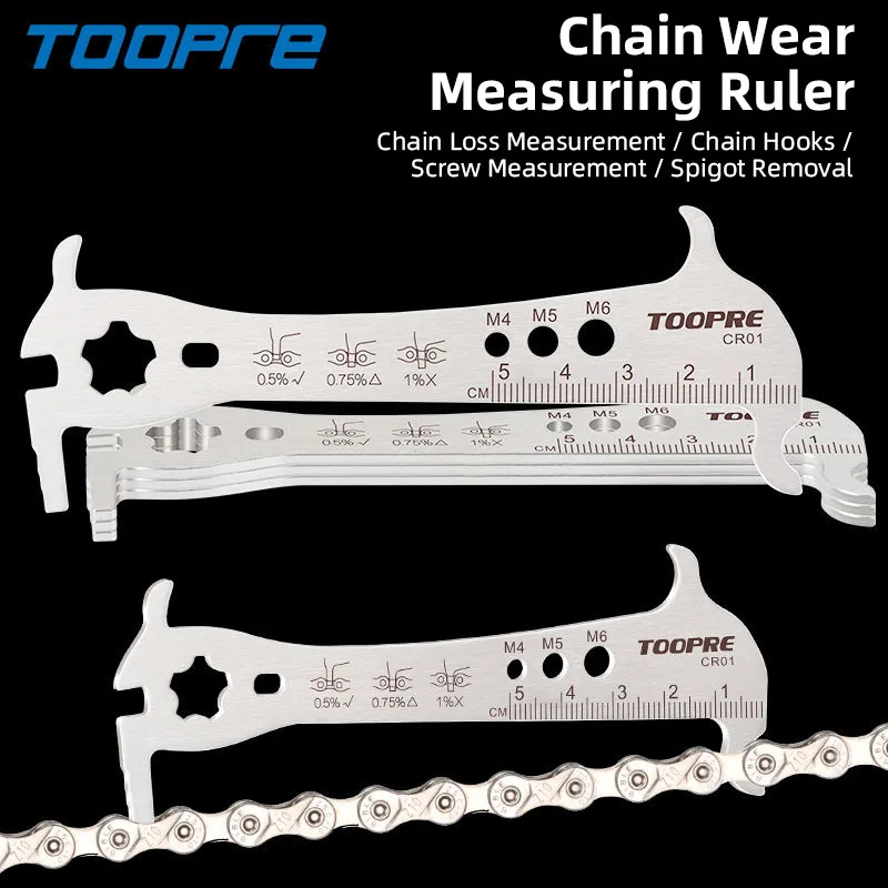 TOOPRE mountain bike chain measuring ruler wear measuring device chain ruler caliper detection tool