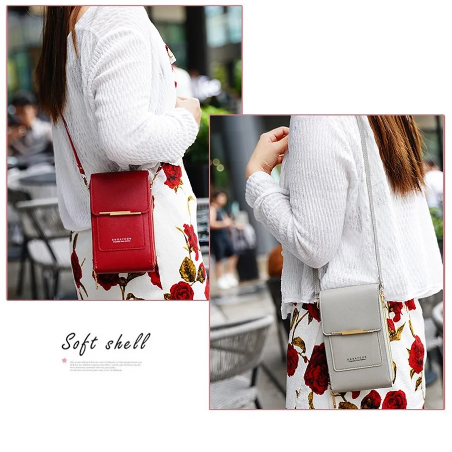 Women's Touch Screen Travel Phone Wallet, Large Capacity Vertical Mini Crossbody Bag Multi Card Slot 4 Colors - view 5