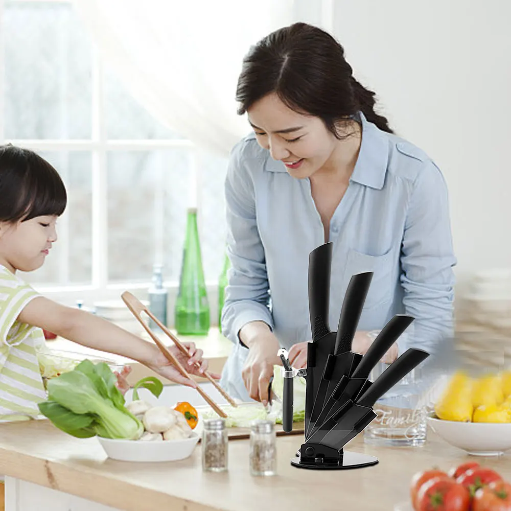 Ceramic Knives Set with Holder+Peeler 3 \