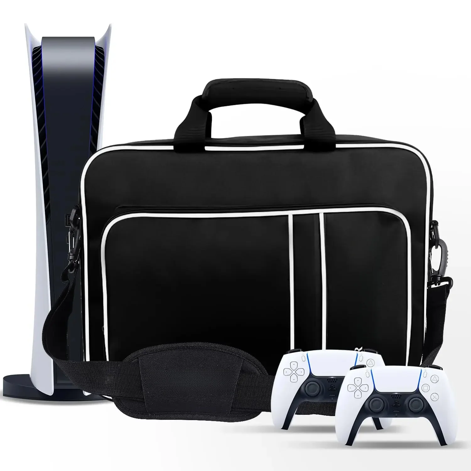 Voor PS5 Reistas voor PS5 Beschermhoes Tas Geschikt voor PS5 Disc/Digital Edition Console, Controllers, Game Cards, Headset - afbeelding 2
