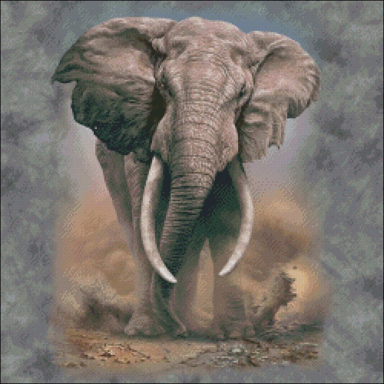 African Elephant - Counted Cross Stitch Kits - DIY Handmade Needlework Embroidery 14 CT Aida Cross Stitch Sets DMC Color