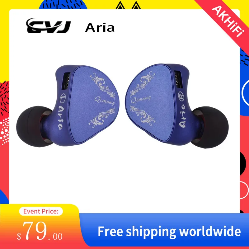 CVJ ARIA 10mm High Performance Nano-Crystal Coated DD IEMs Hifi Earphones with Detachable Cable Design for Audiophiles