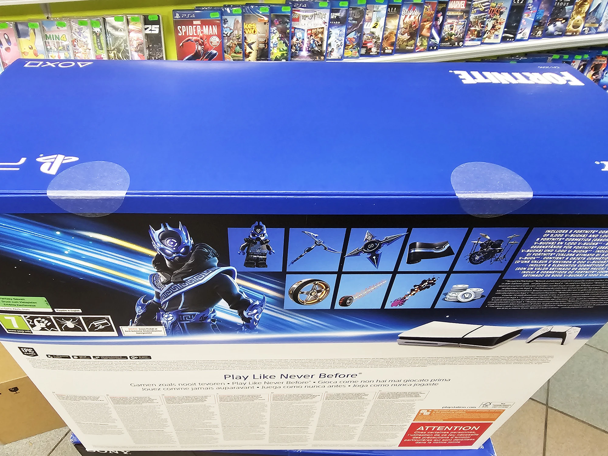 وحدة تحكم رفيعة من سوني بلاي ستيشن 5 ، محرك أقراص ، 1 ، هيكل دي ، فورتنيت كوبالت ، نسخة PS5