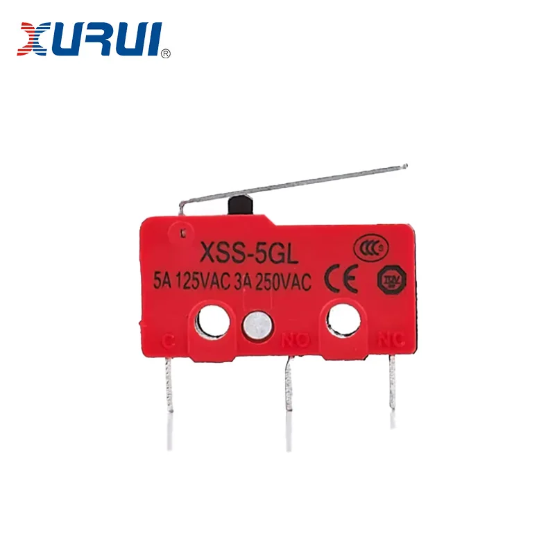 10 قطعة Xurui Mini Micro Switch XSS-5 Series ، 5A/125VAC 3A/250VAC ، مكبس دبوس ، رافعة مستقيمة ، رافعة دوارة ، حافة سكين ، لـ CNC #3