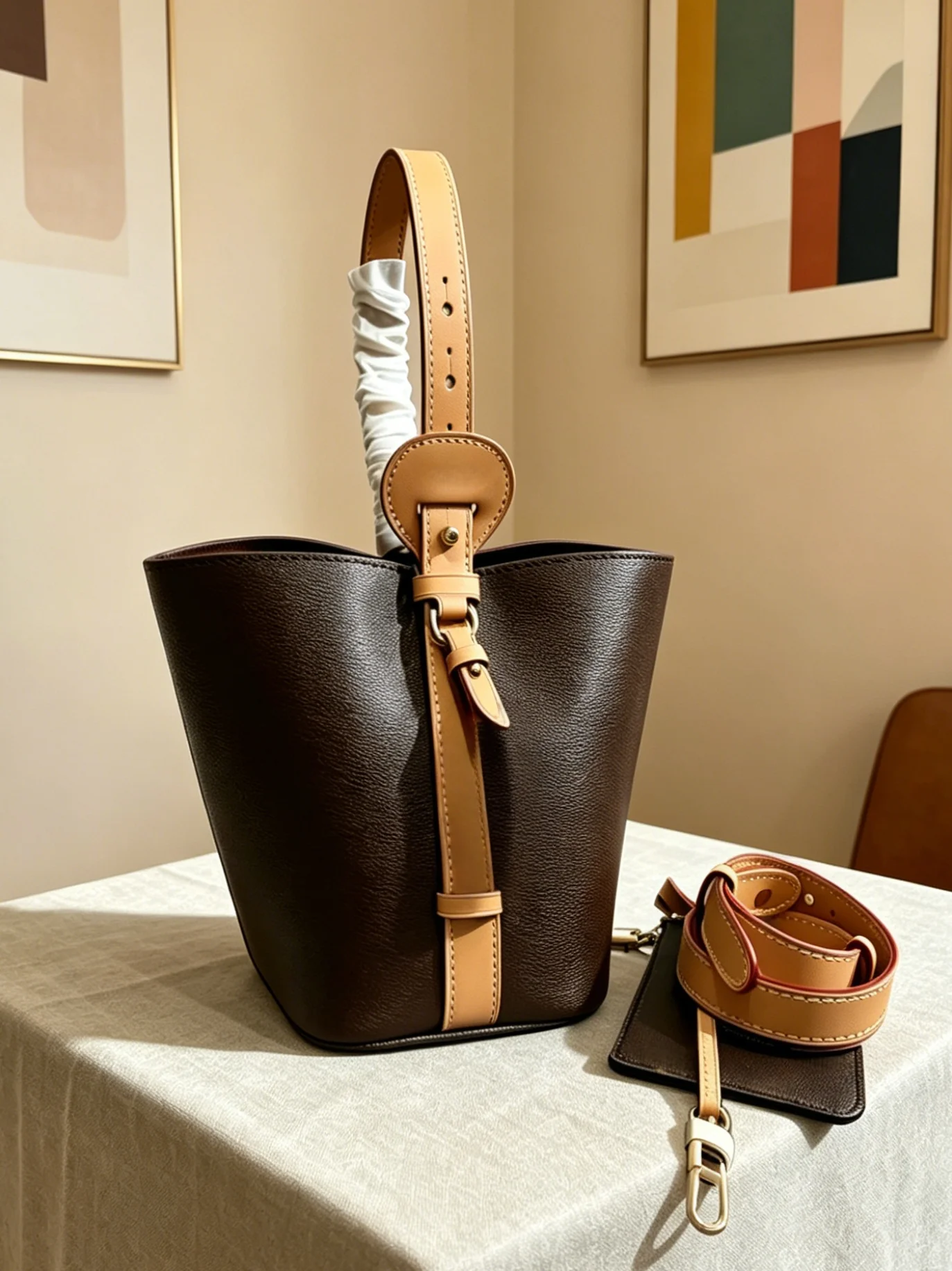 

Women's Bucket Handbag Large Capacity Crossbody Shoulder Bag With Mini Pouch Daily Casual Wear Size: 17*18cm