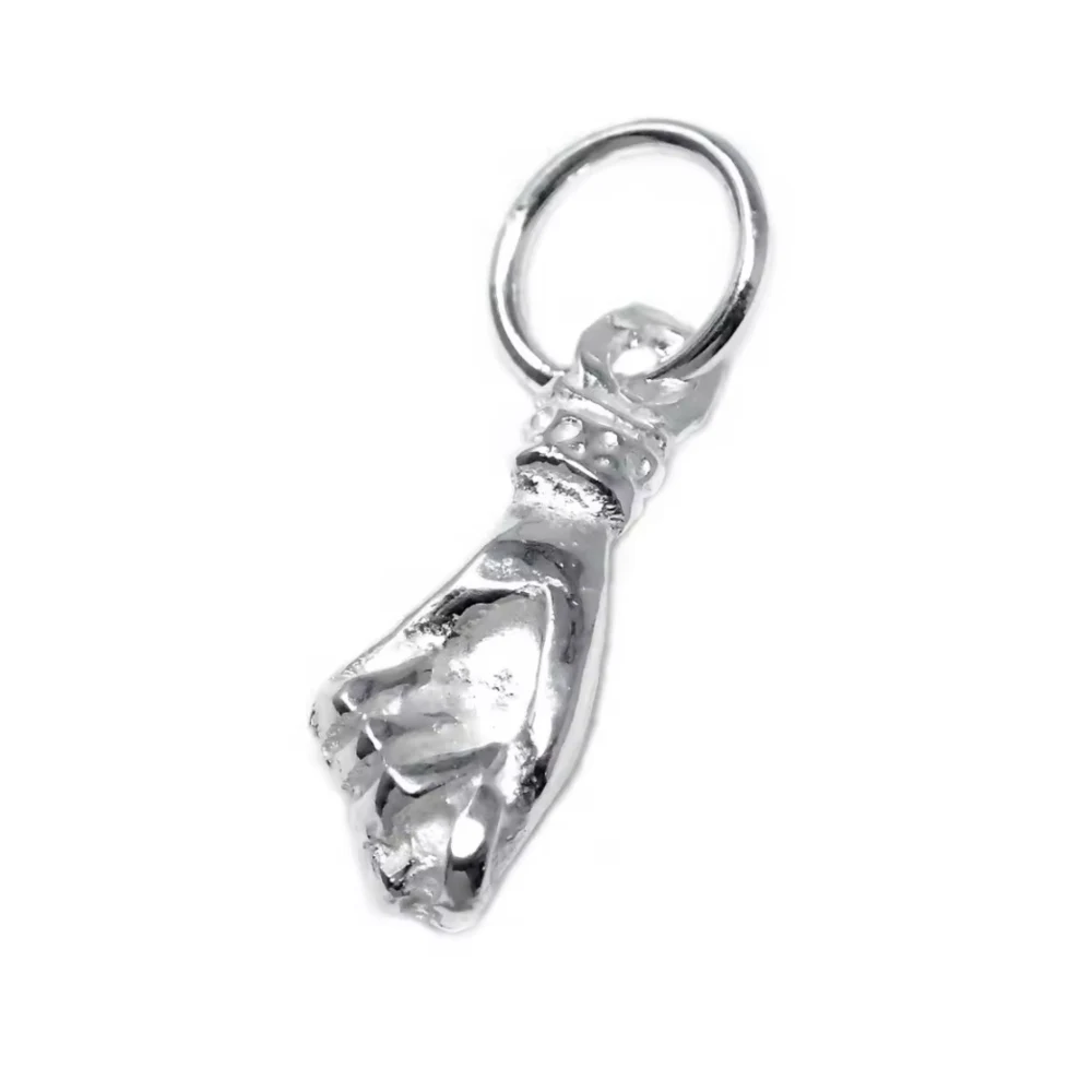 1,5 cm + handle small 925 sterling silver protective FIGA pendant. Gift case. Full silver 1st 925