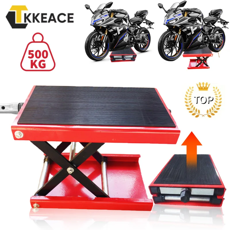 TKKEACE دراجة نارية رفع مقص جاك 85-340 مللي متر/3.35-13.39in ارتفاع قابل للتعديل طوي 500 كجم قدرة دراجة نارية جاك الوقوف #1