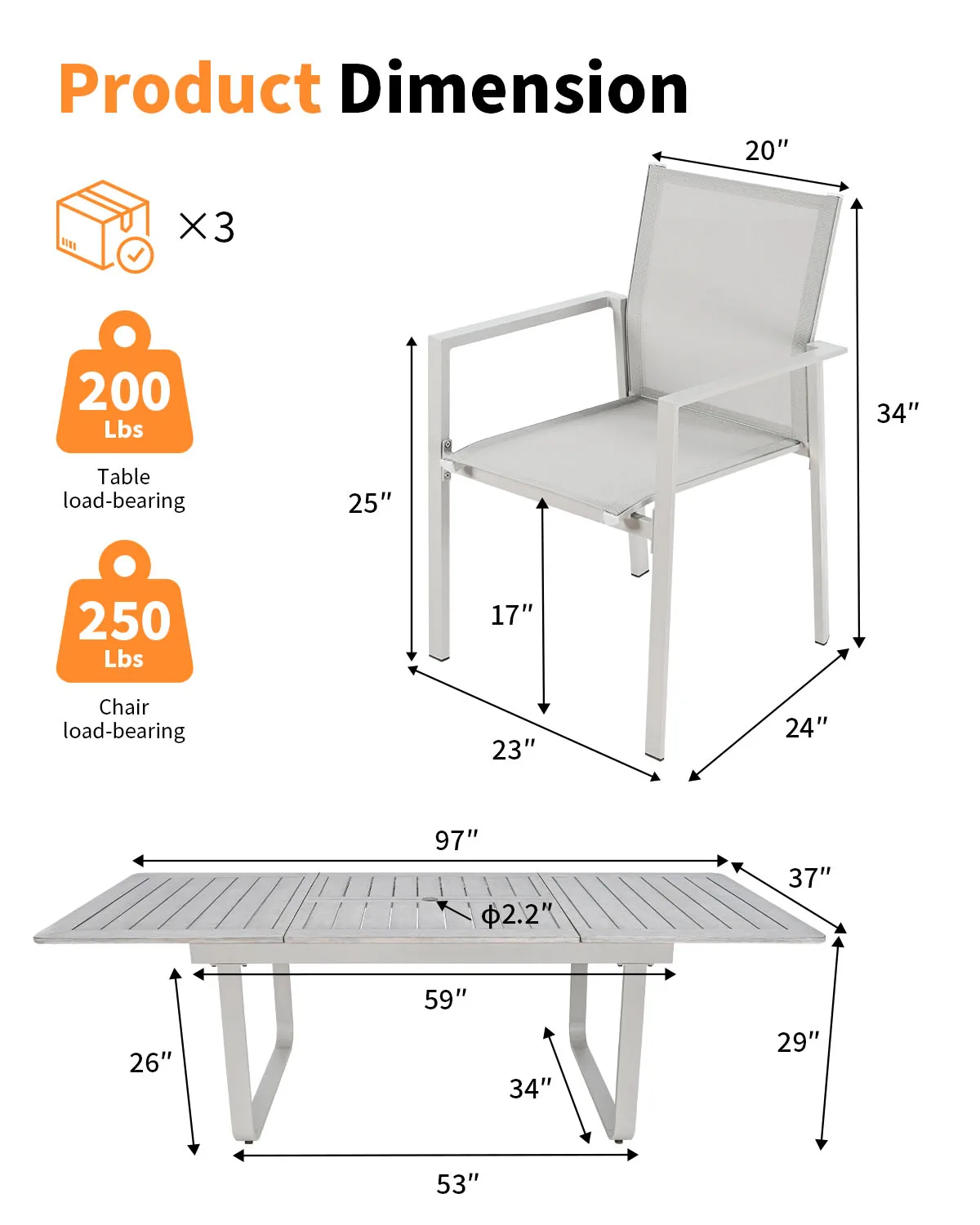 SEEHILL 9-Piece Expandable Patio Dining Set for 8, Never-Rust Aluminum Patio Table and Chairs Set, Outdoor Dining Set Outdoor Furniture Set with Stackable Dining Chairs for Deck, Lawn, Poolside