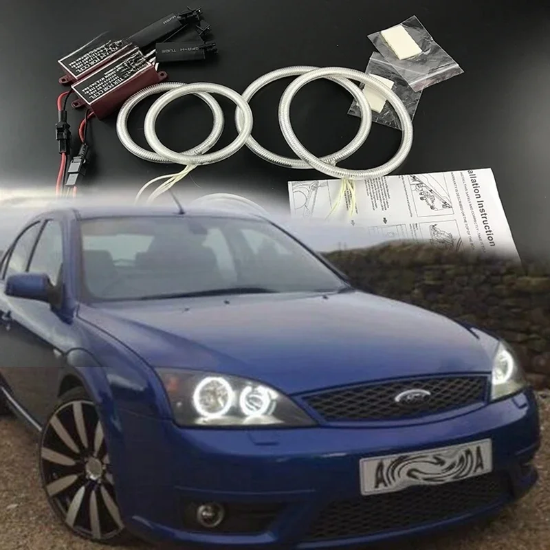 HochiTech ccfl angel eyes kit biały 6000k ccfl pierścienie reflektor dla FORD Mondeo MK3 2001 2003 2004 2005 2006 2007 — zdjęcie 2