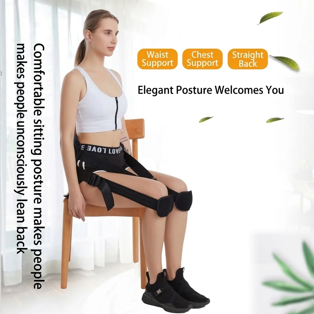 Sitting Posture Support Belt Adjustable Waist Thigh Strap For Office Chair Home Sitting Position Waist Fatigue Breathable Mesh