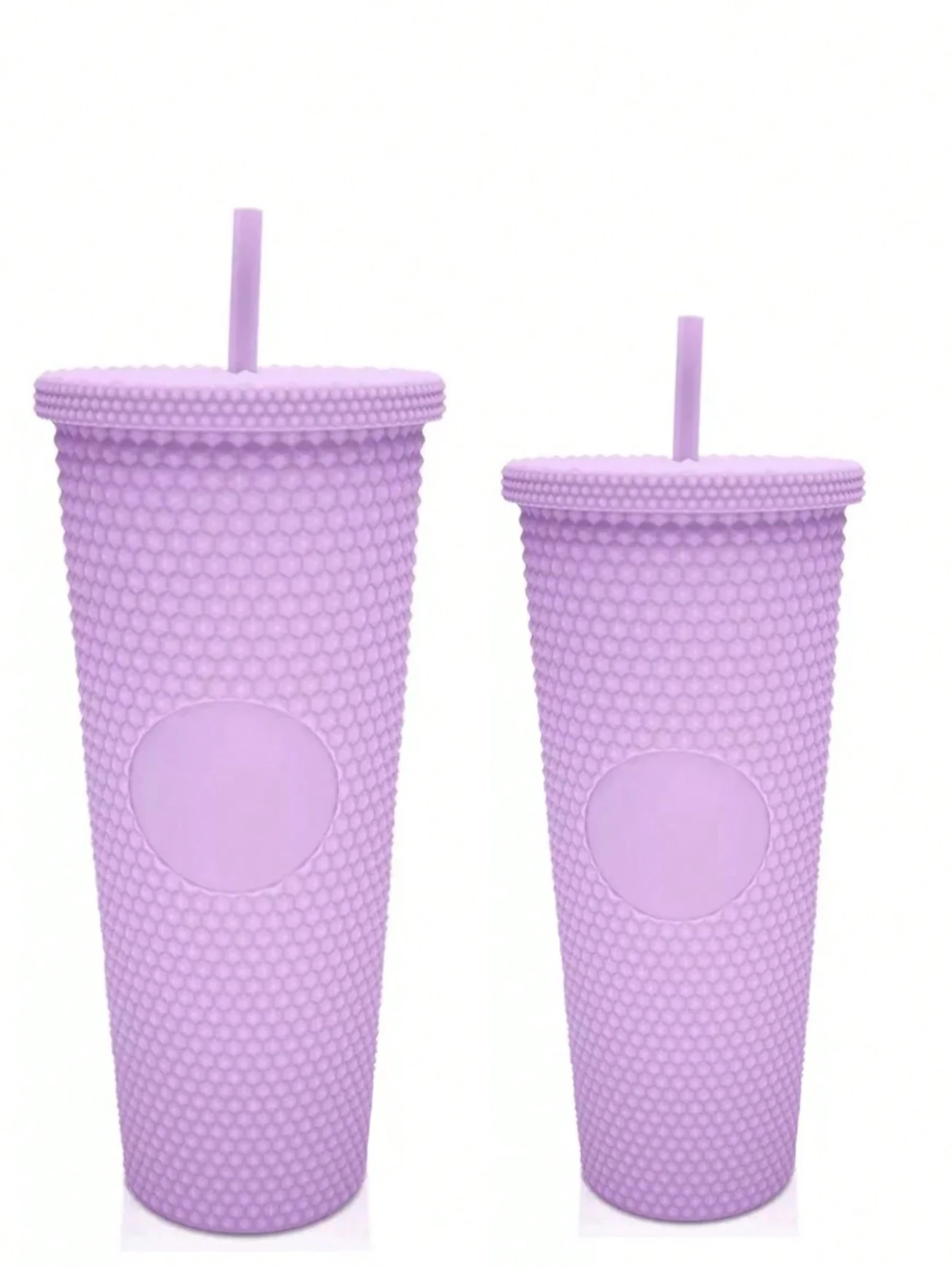 مجموعة من 2 كوب ترمس غير لامع للمشروبات الساخنة والباردة، كوب بقشة عصري #1