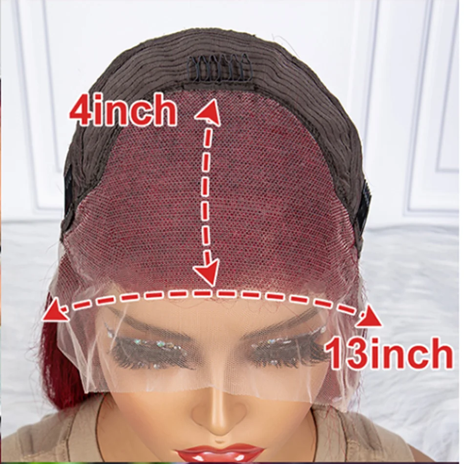 Perucas de cabelo humano encaracolado para mulheres, peruca frontal de renda transparente, Fumi colorido, 250% densidade, 427 Highlight Bouncy, 13x4