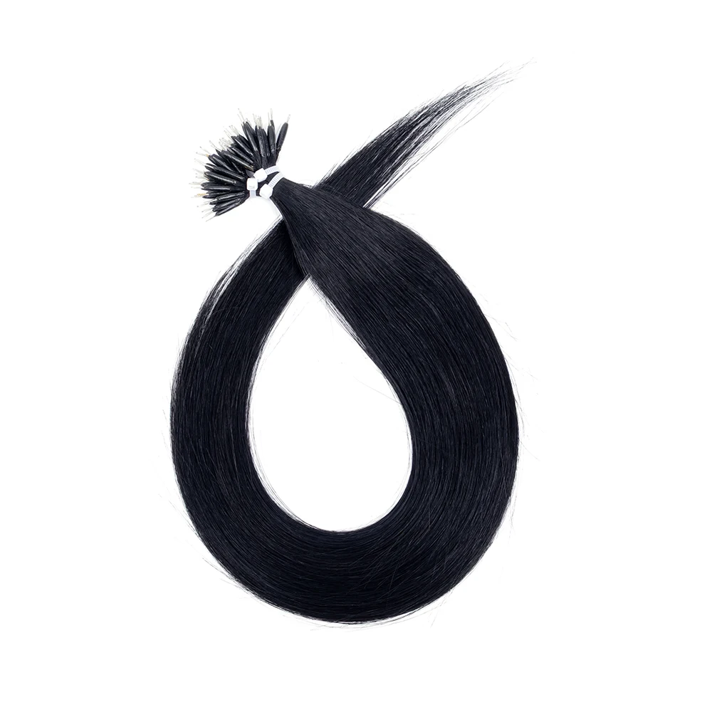 MRAHAIR Nano Rings Human Hair Extension Micro Link Hair Extensions Machine Remy PreBond Straight Nano Beads Tip 12-22 inch 30G