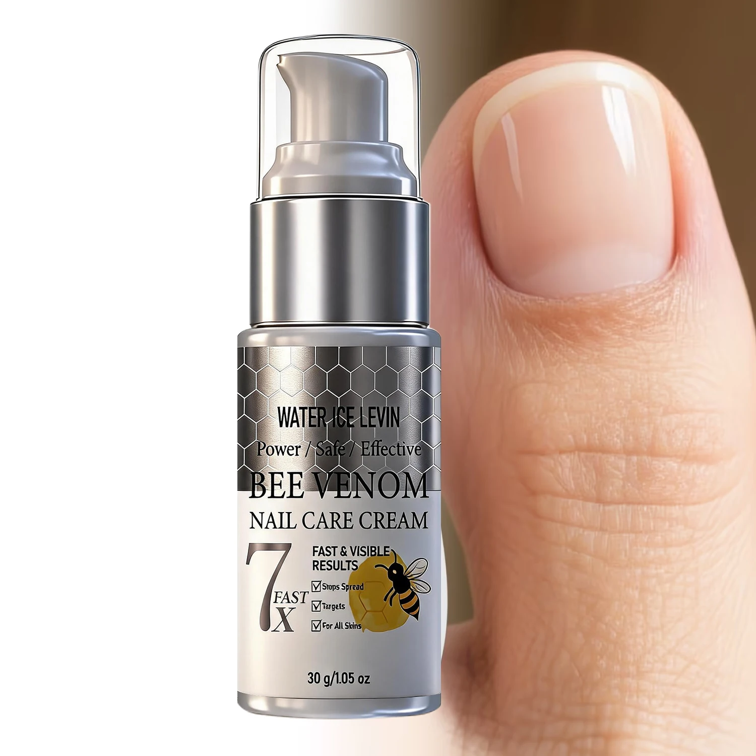 Water Ice Levin Bee Venom Nail Care Cream 30g Hyaluronic Acid Vitamin C E Moisturizing Firming Daily Nail Skin Care Cream