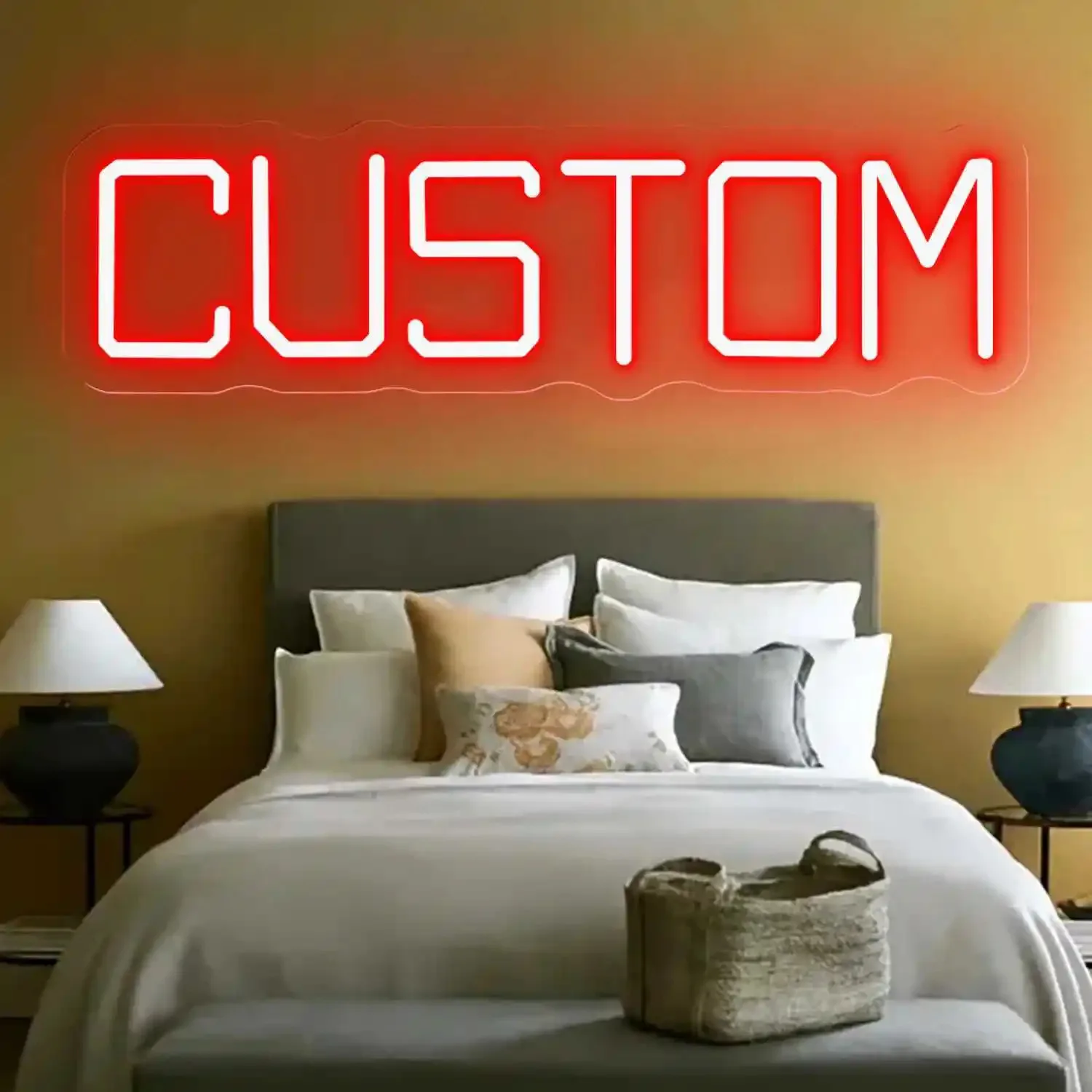 Luz LED de neón personalizable con conexión USB - Letrero de neón para montar en la pared con la opción de texto o logotipo personalizado