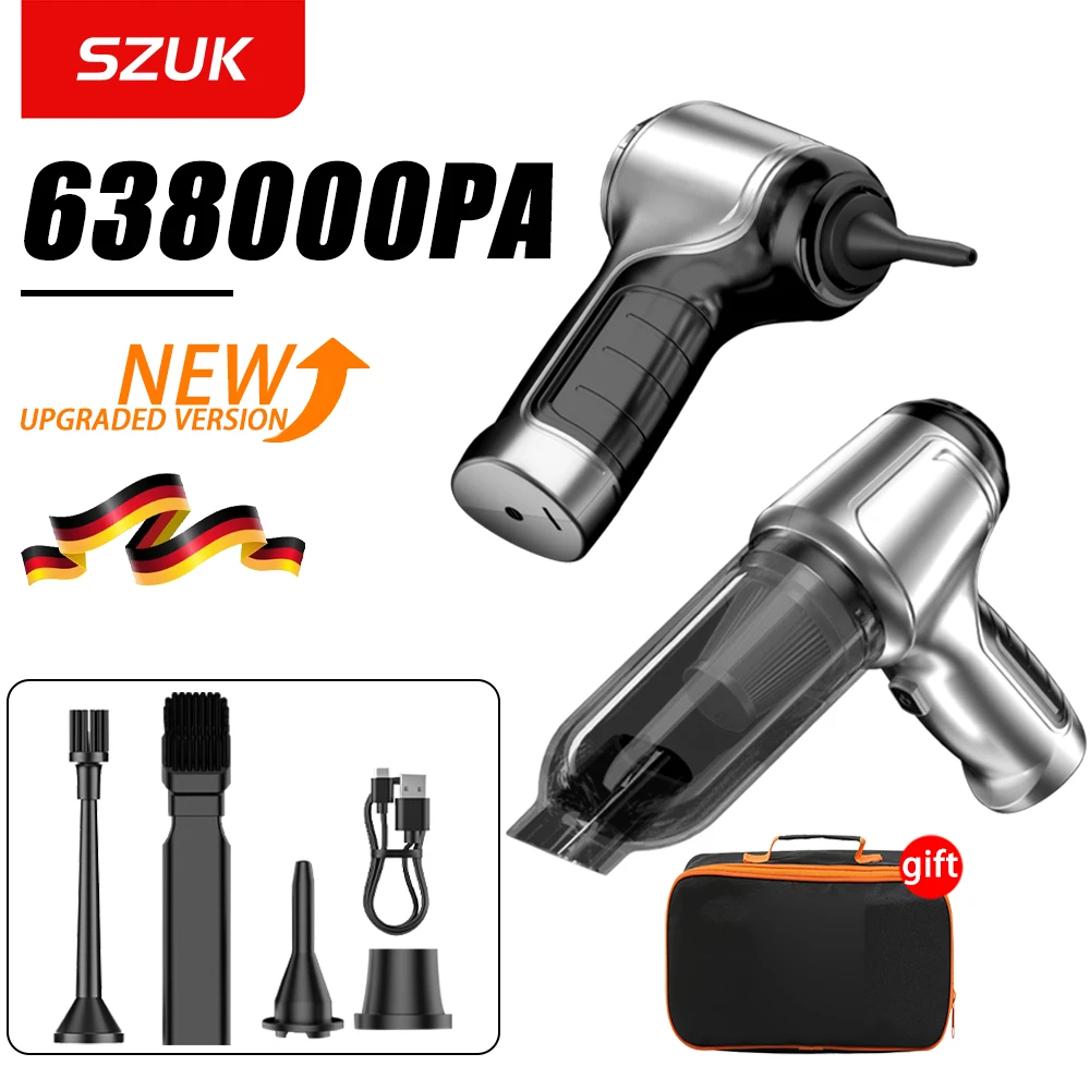 SZUK 638000Pa powerful wireless Vacuum Cleaner Portable Handheld Vacuum Cleaner Newly Rechargeable Mini Car Vacuum Cleaner