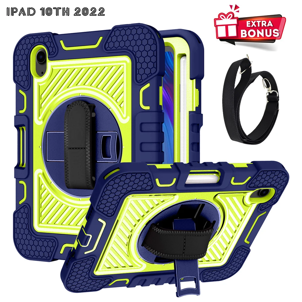 For iPad 10th Mini 6 Case Generation Shockproof EVA Tablet Cover Handle Stand Air4 5 Pro11 Air 2 New iPad