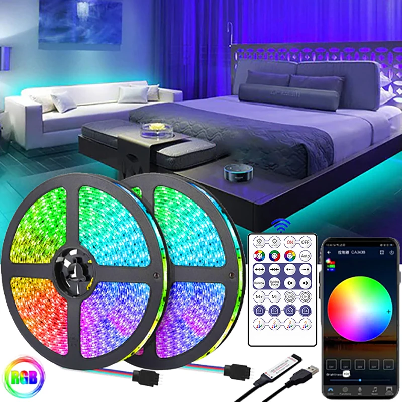 

30M 20M LED Lights Decor Strip Bluetooth Remote Control Flexible Dream Color Lamp 5050 WS2812 Background Decoration RGBIC Bulbs