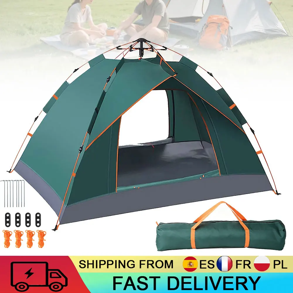 Tienda de campaña para 2 personas, tienda de campaña de montaje rápido, impermeable, protección UV, tienda de campaña para exteriores, doble capa, plegable, ligera, tipo domo, para pícnic, pesca, camping