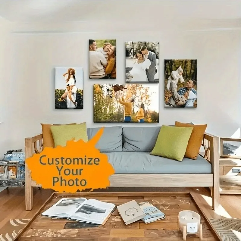 Custom Portrait Canvas Wall Art – UV-Printed Mixed-Media Painting with Pine Frame; Personalized Decor for Living Rooms, Bedrooms