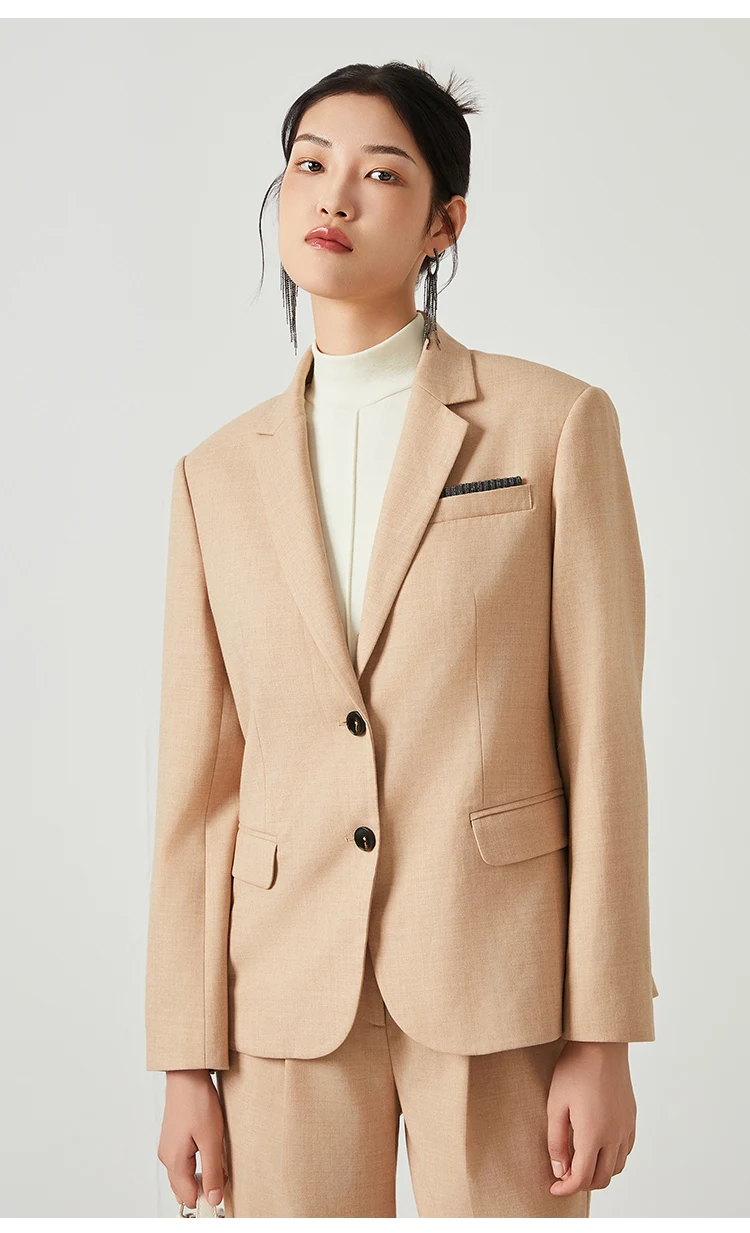 K2613W Designer-Stil Damen-Wollblazer Minimalistischer Premium-Stoff Büro-Mode-Anzugmantel – Detail 8