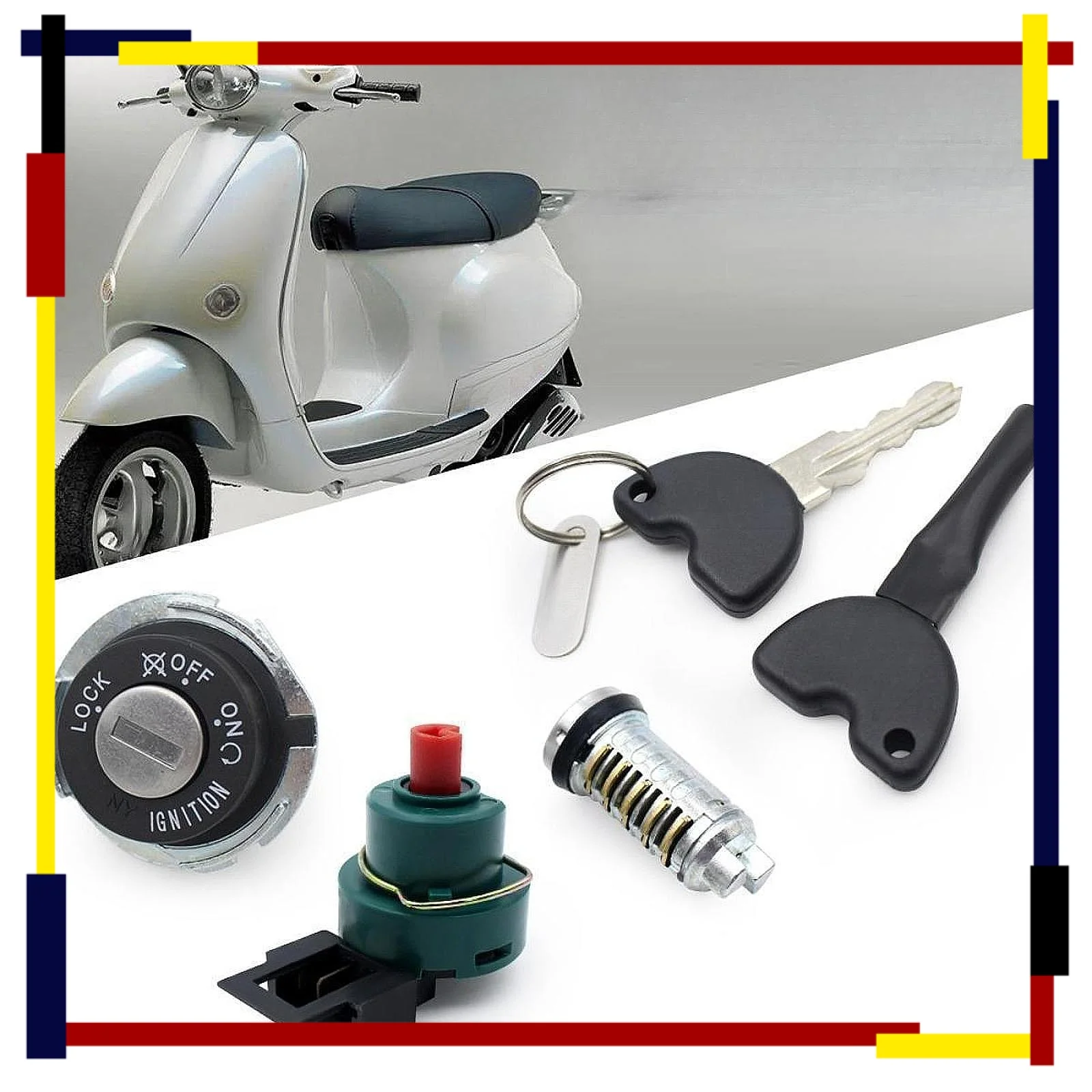 

Насадка для переключателя зажигания мотоцикла, прочная замена для Vespa ET4 50cc, цилиндр замка зажигания с ключом, профессия