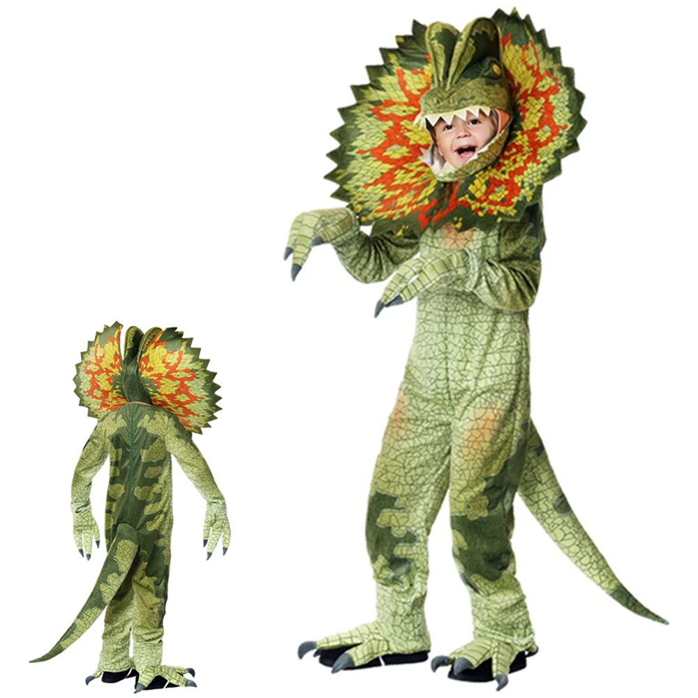 Dinosaur Costume for Kids Dinosaur Headgear Costume with Tail Halloween Dino Dress Up Party Supplies Animal Cosplay Costume