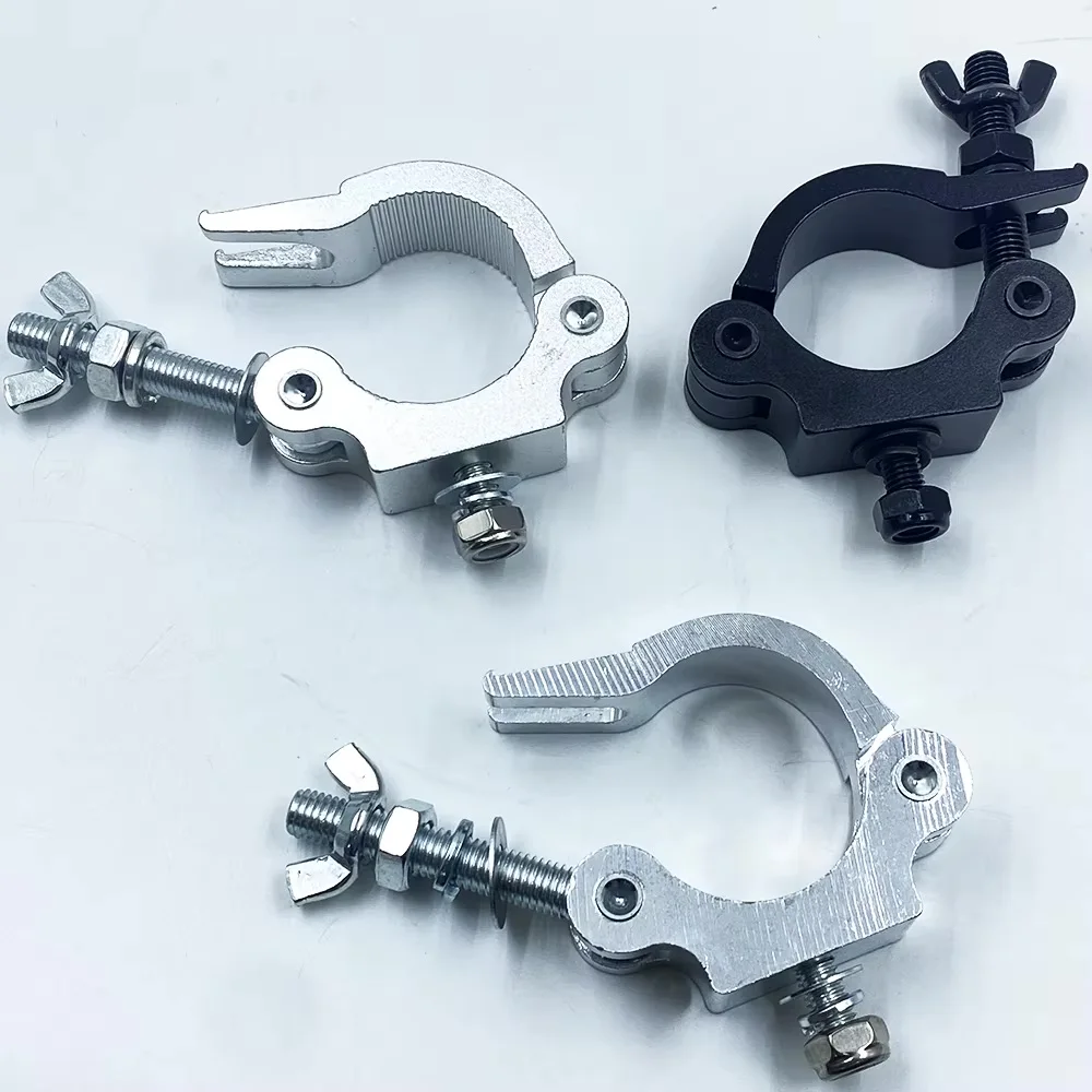 Truss Clamp Half Semi Coupler Aluminum Clamps O‑Hook Fits 40‑50mm 48‑51mm OD Pipe Tube Stage Lighting Rigging Scaffold Hanger