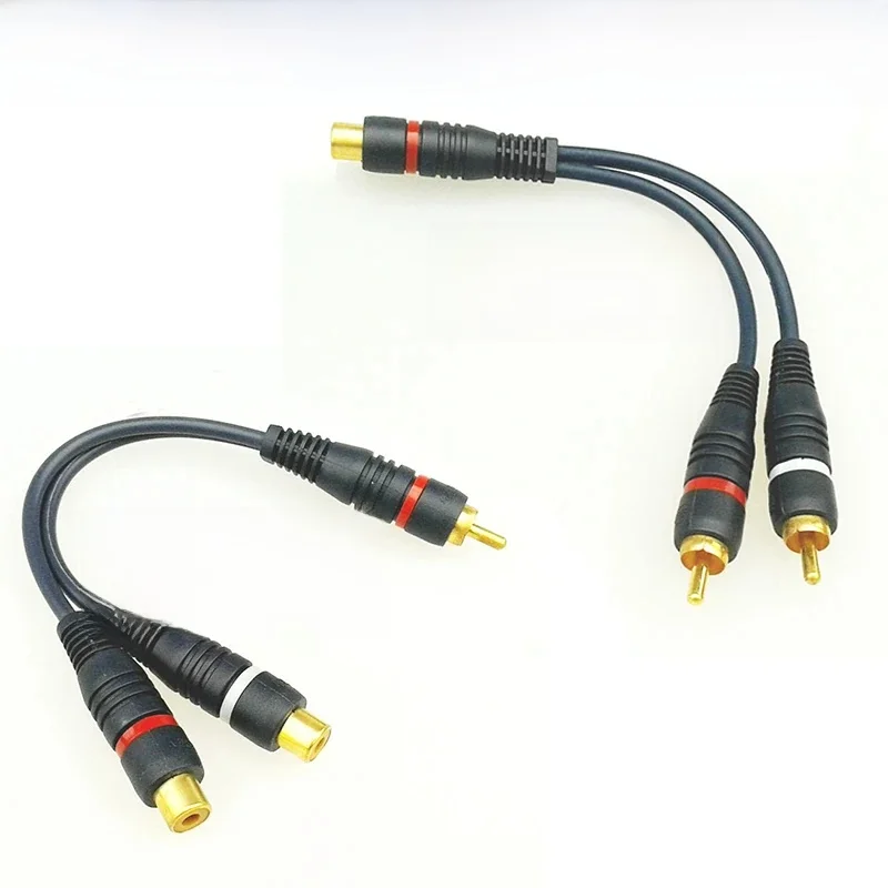2 rca Stecker auf 1 rca Buchse ofc Audio Splitter Kabel Audio Konverter Adapter Verteiler kabel Kabel leitung für Car Audio