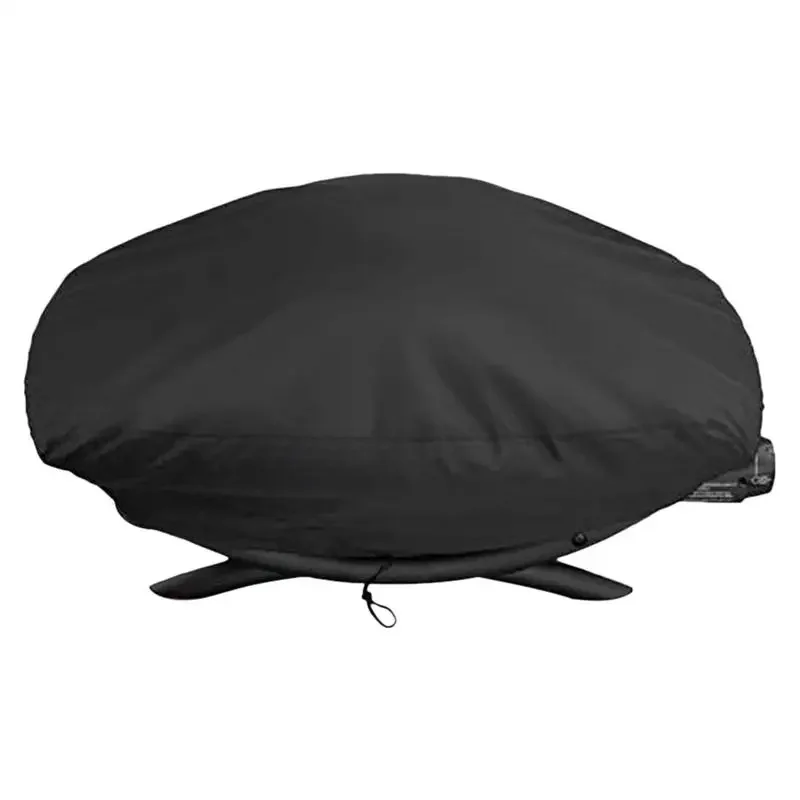 Housse de protection pour barbecue en tissu Oxford noir, avec cordon de serrage, imperméable, légère, anti-poussière, pour Weber Q1200 et 1000 grils de rangement
