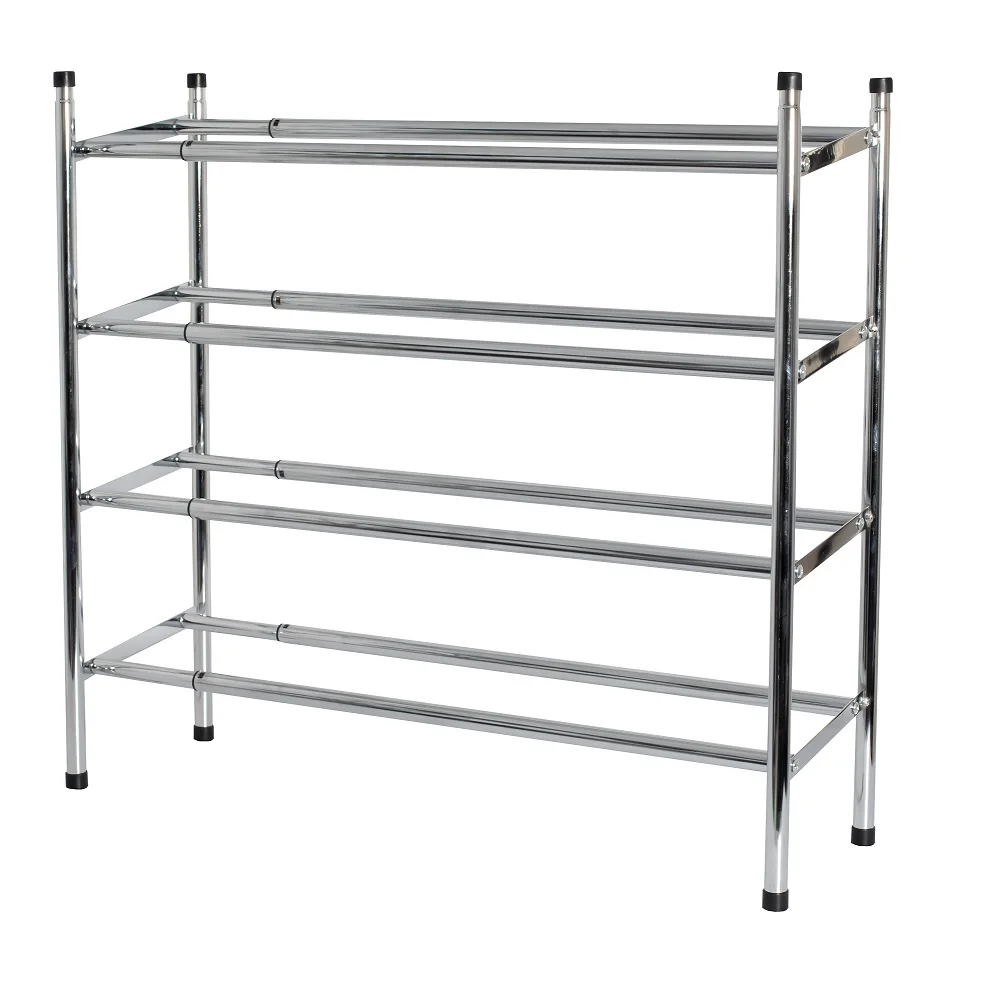 Stackable Extendable chrome metal shoe rack shoe cabinet