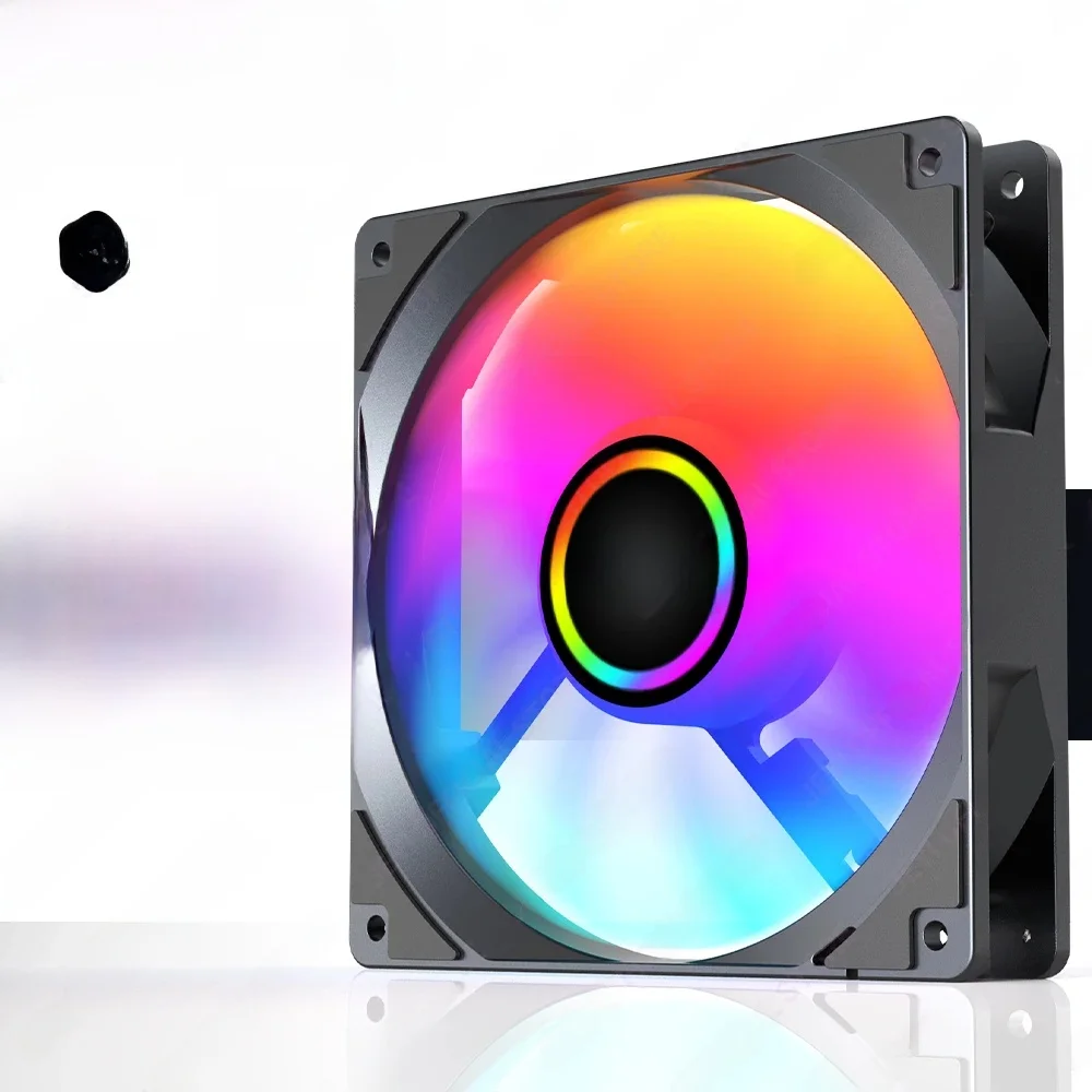 JEYI 120mm PC ARGB Cooling Fan AURA SYNC RGB Computer Fans Ultra Silent Heatsink Ventilador with 4PIN PWM and 5V 3PIN ARGB Port